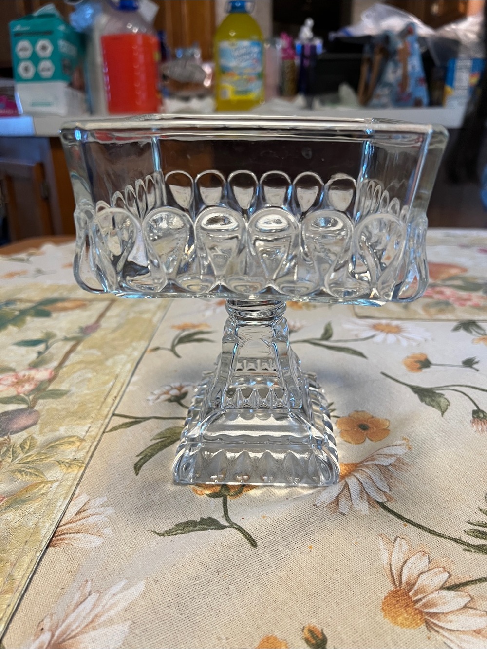 Clear Glass Pedestal Compote Bowl - Elegant Centerpiece